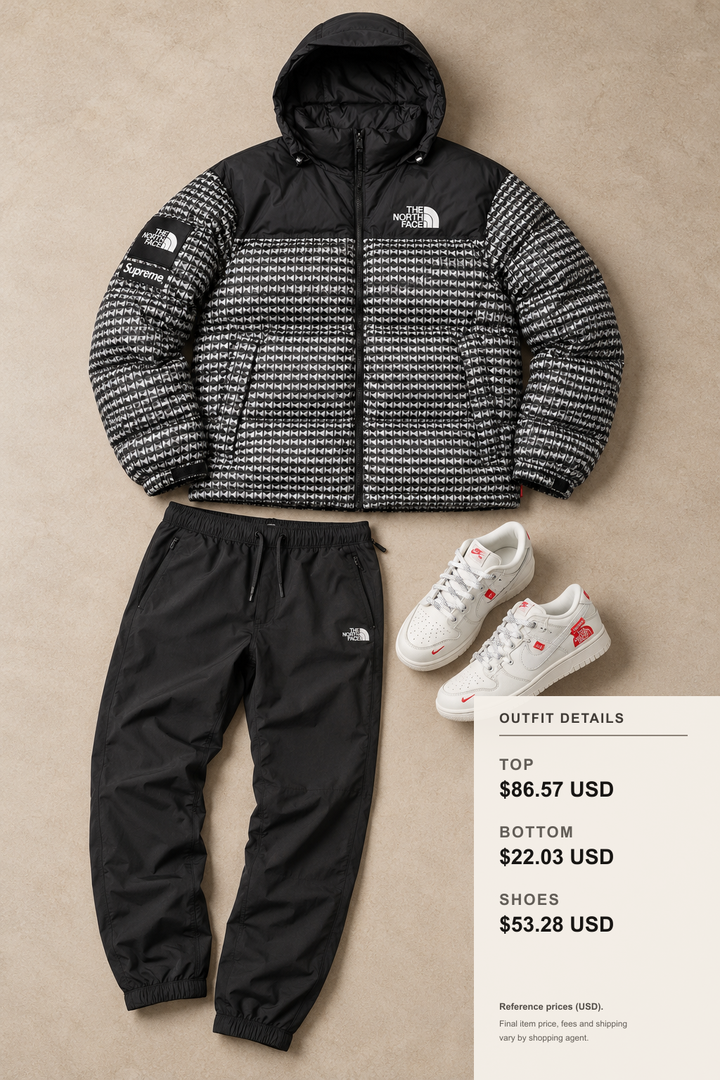 Style The North Face Jacket with Straight-Leg Pants