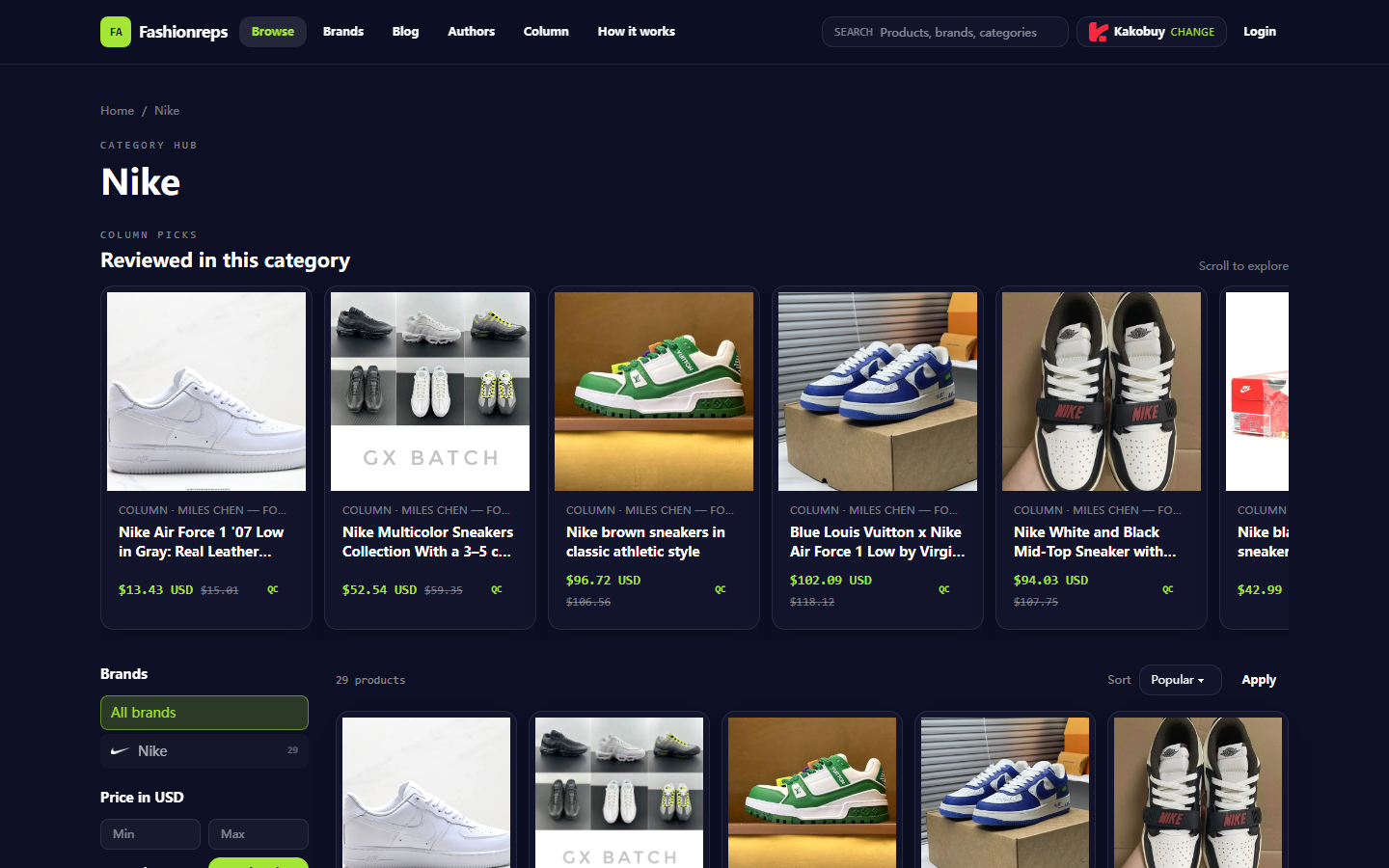 Compare Kakobuy, LitBuy, USFans Rates & Shipping for Nike