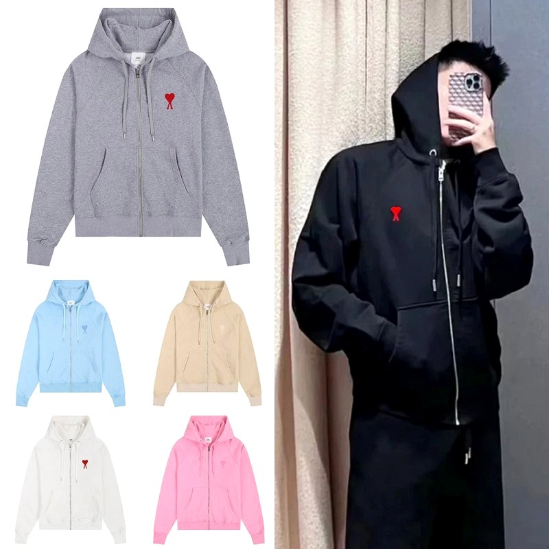 Ami Paris Heart-Print Zipper Hoodie: Packed Weight, Fabric and Fit