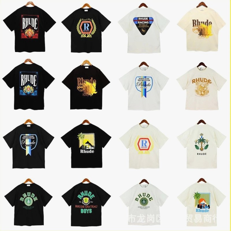 Rhude Trendy T-Shirts with Various Printed Designs Review: 240 g Cotton Tees in a Loose Cut